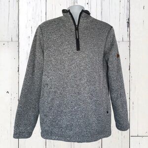Orvis Sherpa Lined 1/4 Zip Pullover Sweater Men’s Small Gray Fleece Lined Jacket